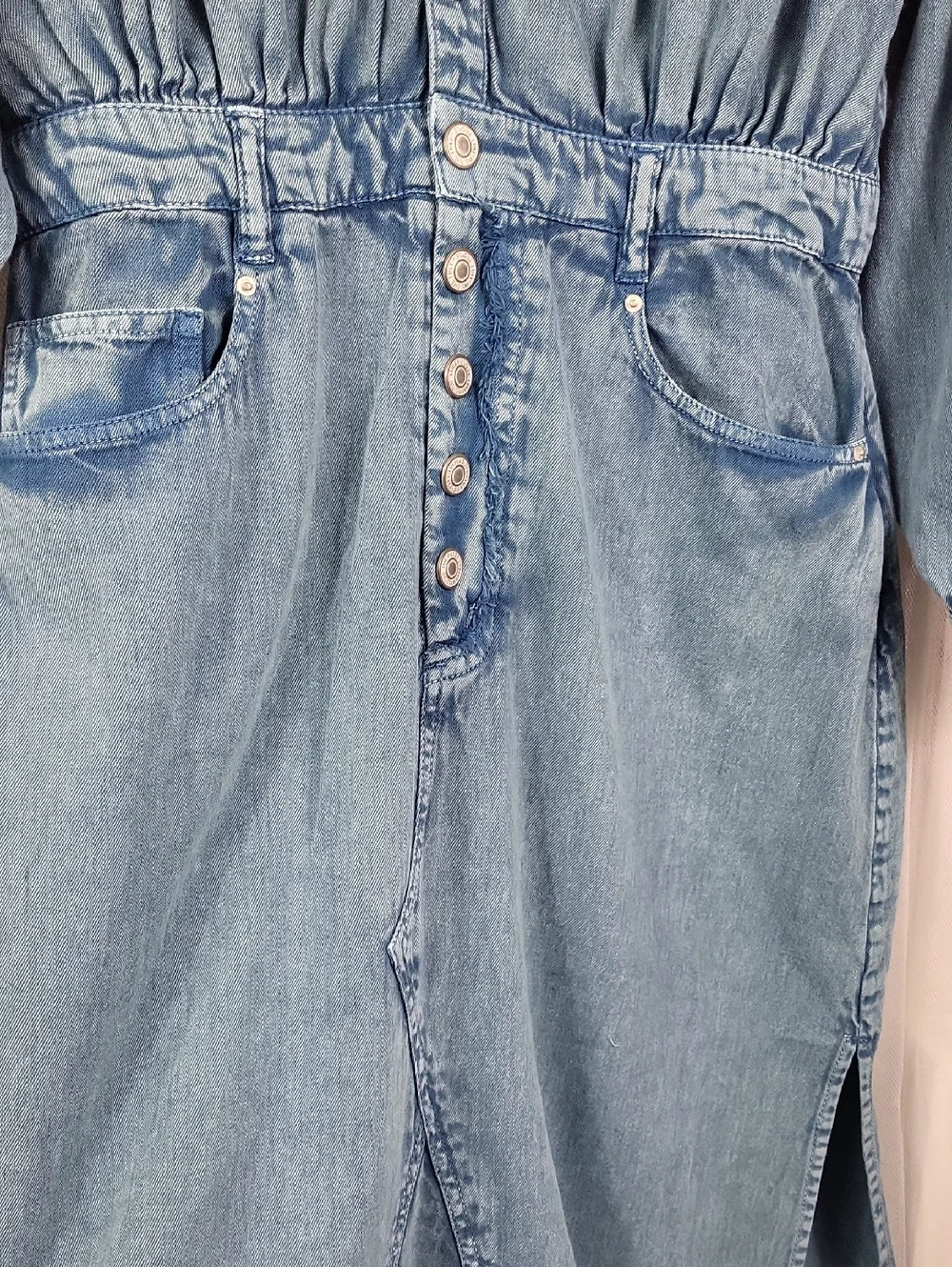 NWOT Free People mad love small denim midi dress‎ in Skyfall. Size M